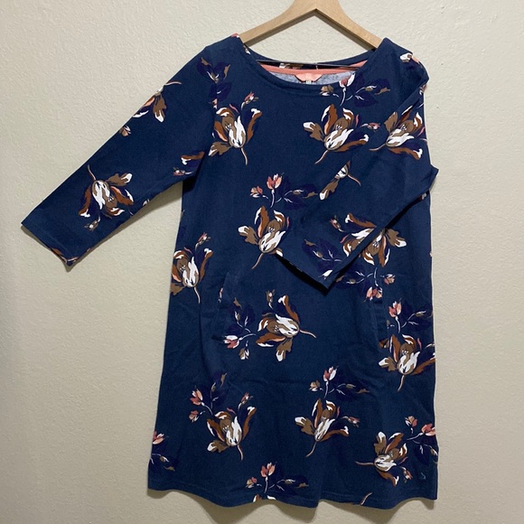 Joules Dresses & Skirts - Joules Navy and Floral A-line Dress Size 12 and 100% Cotton